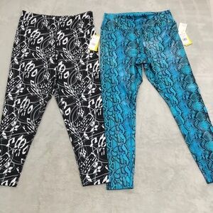 2 Pairs of Eleven By Venus Williams Printed Leggings Size XL New with tags